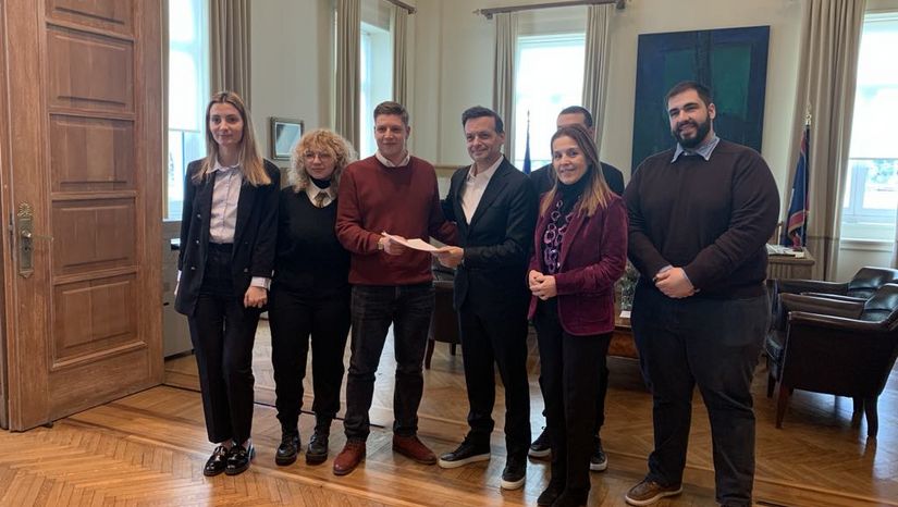 A Green Pact produced by students delivered to Athens Mayor